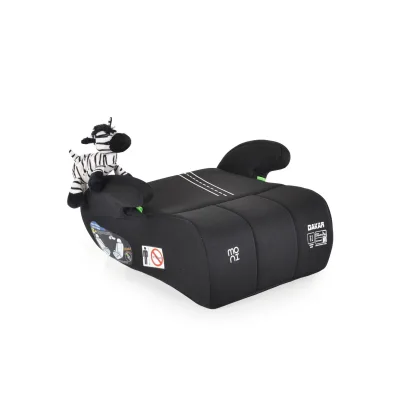 Moni Kindersitz Sitzerhöhung Dakar i-Size (125-150cm) Gruppe 3, Kuscheltier schwarz
