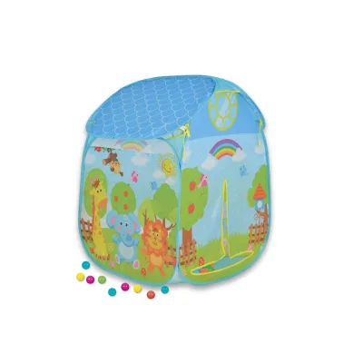 Moni Kinderspielzelt Zoo 995-5001C, Spielhaus, Bällebad, 50 bunte Spielbälle blau