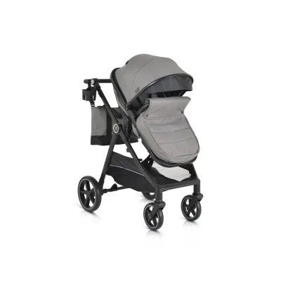 Moni Kinderwagen 2 in 1 Tokyo 22 kg umbaubar Wickeltasche Stoßdämpfer klappbar grau