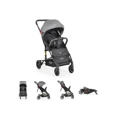 Moni Kinderwagen Buggy Colibri, faltbar, verstellbar, 5-Punkt-Gurt, ab 6 Monaten grau