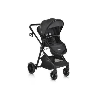 Moni Kombikinderwagen 2 in 1 Rio 22 kg umbaubar Fußabdeckung klappbar Korb Gurt schwarz