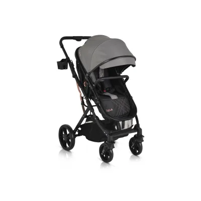 Moni Kombikinderwagen Rafaello 2 in 1, umbaubar, Sportsitz, Fußabdeckung, Tasche grau