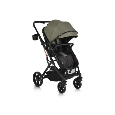 Moni Kombikinderwagen Rafaello 2 in 1, umbaubar, Sportsitz, Fußabdeckung, Tasche grün