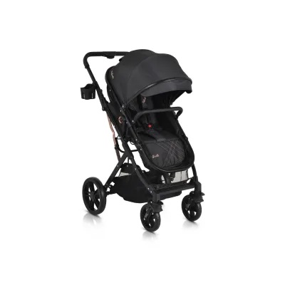 Moni Kombikinderwagen Rafaello 2 in 1, umbaubar, Sportsitz, Fußabdeckung, Tasche schwarz