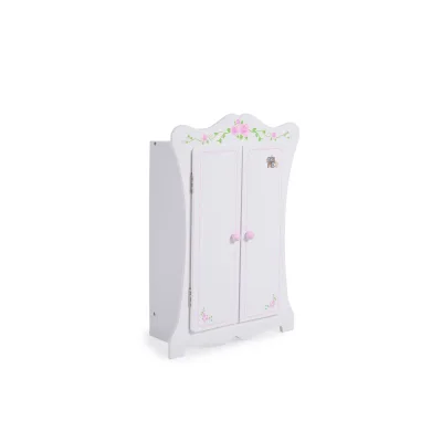 Moni Puppenkleiderschrank PH12B011, Holz, Maße 42,5 x 22 x 57 cm, 3 Kleiderbügel weiß