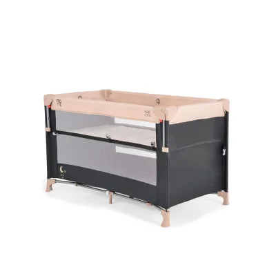 Moni Reisebett Next Level, 2 Ebenen, Matratze, Seite zum klappen, Beistellbett beige