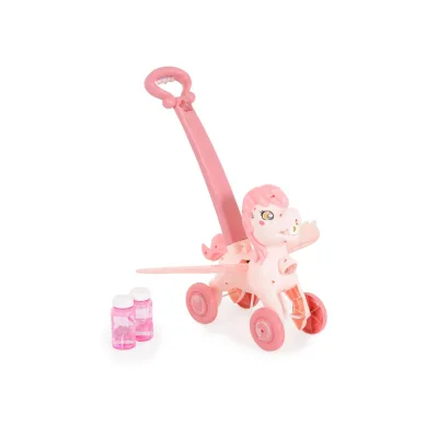 Moni Schiebespielzeug Pony Wings 40 cm hoch Seifenblasen bewegliche Flügel Musik rosa