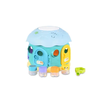 Moni Sortierspiel Steckspiel Pilzhaus Musik Licht Formsortierspiel 4 Formen blau
