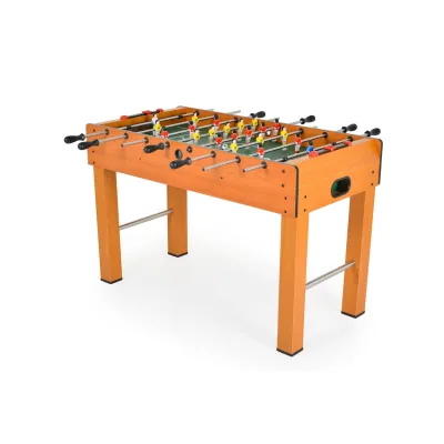 Moni Tischfußball 1019A Holz, Handschiebezähler, Kickertisch, 22 Figuren, Soccer braun