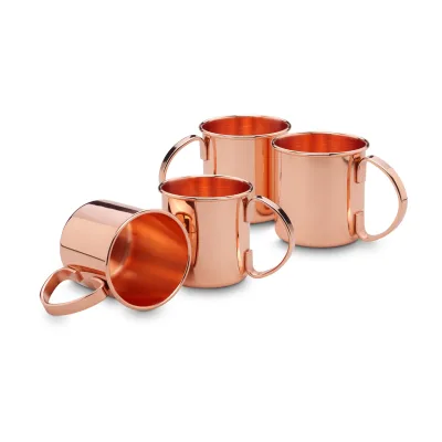 Moscow Mule Becher Set 4tlg aus Edelstahl, glatt