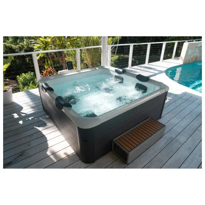 MSpa Whirlpool OSLO AERO PLUS 2026 XXL 180cm inkl. App, LED, 8 Hydromassagedüsen, 140 Luftdüsen
