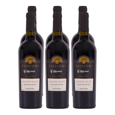 Mtevani ERISIONI Alazani Valley Rotwein 12,5 % vol 6 x 0,75 Liter