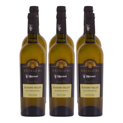 Mtevani ERISIONI Alazani Valley Weißwein 12,0 % vol 6 x 0,75 Liter