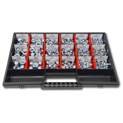 Muttern Sortiment M4-M5-M6-M8-M10-M12 554 tlg. Schraubenbox