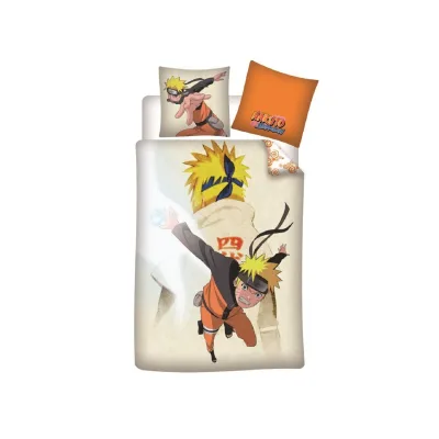 Naruto Kinderbettwäsche aus Baumwolle – 140x200 cm Bettbezug & 65x65 cm Kissenbezug