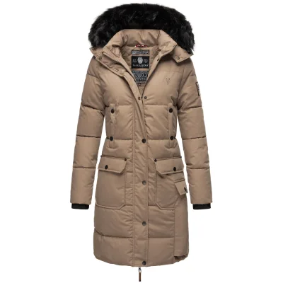 NAVAHOO Damen Warmer Wintermantel Parka inkl. Einkaufstasche und Regenschirm Cosimaa