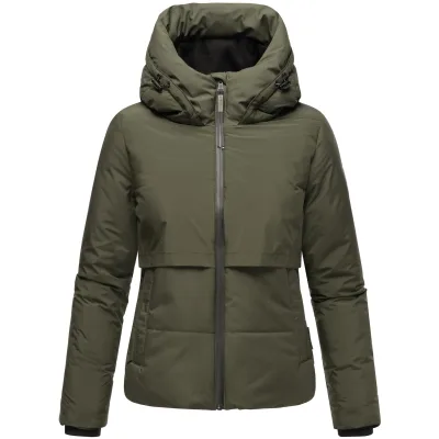 NAVAHOO Damen Winterjacke Recyceltes gefütterte Outdoor Jacke Kapuze & Stehkragen Liebesküken