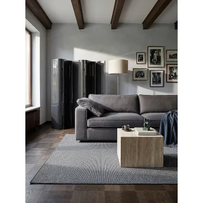 Niederflor-Teppich Kurzflor Beige 133x133 cm - COLFOSCO   Kadima Design