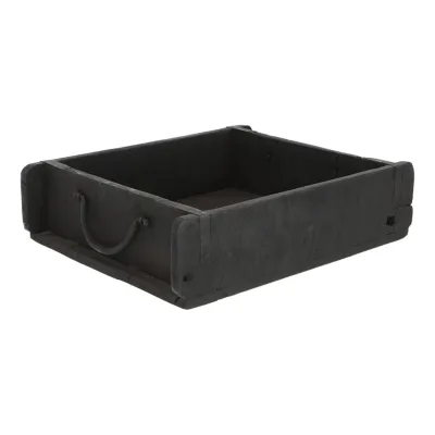 Novaliv Holzkiste Vintage Schwarz 30 x 25 x 8 cm Alte Ziegelform Holz Groß Allzweckkiste aus recyceltem Altholz Jede Form EIN Unikat ? Vintage Kiste Deko