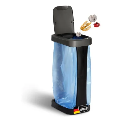 Novaliv Müllsackständer mit Deckel für 70L-120L Müllsäcke, extra Robust & Fester Stand Outdoor geeignet, gelber Sack Müllständer Gelbersack-Halter Müll Abfall Ständer Aufbewahrung Mülltonne