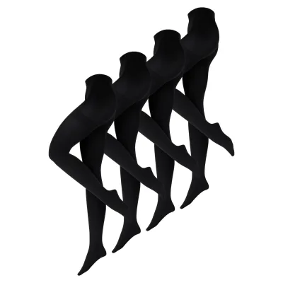 NUR DIE Damen Feinstrumpfhose Flauschige Baumwolle 100 DEN 4