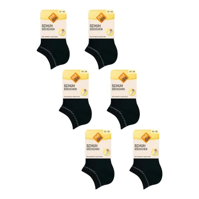NUR DIE Damen Sneakersocken Schuhsöckchen 6er Pack