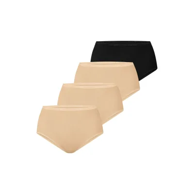 NUR DIE Damen Taillenslip Baumwolle 4er Pack