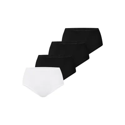 NUR DIE Damen Taillenslip Baumwolle 4er Pack