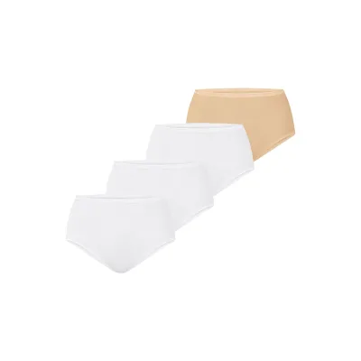 NUR DIE Damen Taillenslip Baumwolle 4er Pack