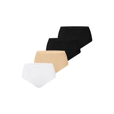NUR DIE Damen Taillenslip Baumwolle 4er Pack