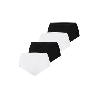 NUR DIE Damen Taillenslip Baumwolle 4er Pack