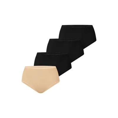 NUR DIE Damen Taillenslip Baumwolle 4er Pack