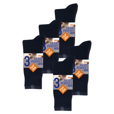 NUR DIE Herren Basicsocken Passt Perfekt bequeme Alltagssocken 15