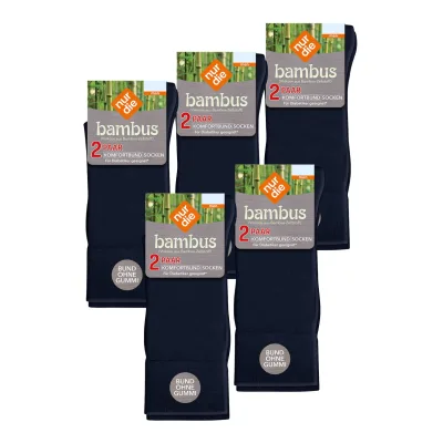 NUR DIE Herren Freizeitsocken Komfortbund Socken Viskose 10er Pack
