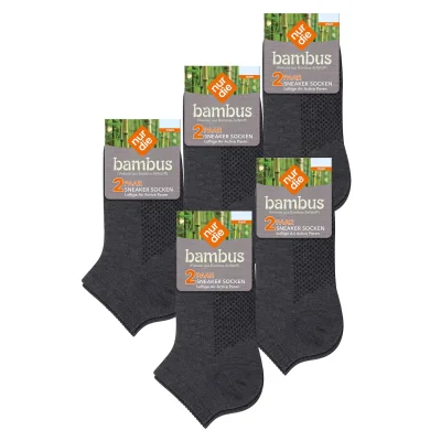 NUR DIE Herren Sneakersocken Bambus Sneaker 10er Pack