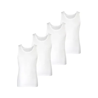 NUR DIE Herren Unterhemd Basic Alltag Tanktop 4er Pack