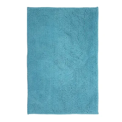 NYVI Badematte NYVISpa Chenille Rechteckig - Badezimmerteppich - Rutschfest, Saugfähig, Schnell Trocknend, Fußbodenheizung geeignet, Waschbar, Weich Farbe:Aqua;Größe:Badematte 70x120 cm