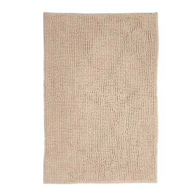NYVI Badematte NYVISpa Chenille Rechteckig - Badezimmerteppich - Rutschfest, Saugfähig, Schnell Trocknend, Fußbodenheizung geeignet, Waschbar, Weich Farbe:Beige;Größe:Badematte 70x120 cm