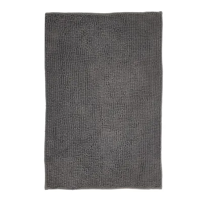 NYVI Badematte NYVISpa Chenille Rechteckig - Badezimmerteppich - Rutschfest, Saugfähig, Schnell Trocknend, Fußbodenheizung geeignet, Waschbar, Weich Farbe:Grau;Größe:Badematte 70x120 cm