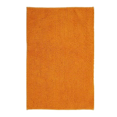 NYVI Badematte NYVISpa Chenille Rechteckig - Badezimmerteppich - Rutschfest, Saugfähig, Schnell Trocknend, Fußbodenheizung geeignet, Waschbar, Weich Farbe:Orange;Größe:Badematte 70x120 cm