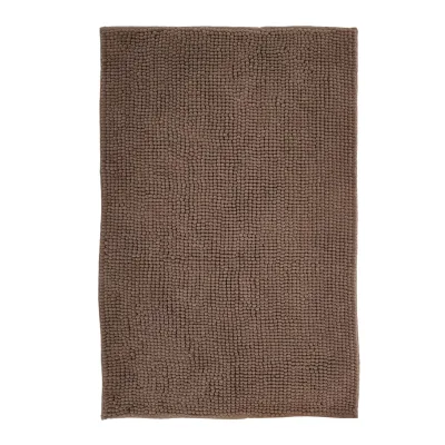 NYVI Badematte NYVISpa Chenille Rechteckig - Badezimmerteppich - Rutschfest, Saugfähig, Schnell Trocknend, Fußbodenheizung geeignet, Waschbar, Weich Farbe:Taupe;Größe:Badematte 70x120 cm