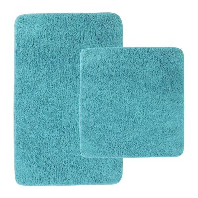 NYVI Badematte NYVISpa Lasalle  - Badezimmerteppich - Rutschfest, Saugfähig, Schnell Trocknend, Fußbodenheizung geeignet, Waschbar, Weich Farbe:Aqua;Größe:Set 45x50 + 50x80 cm