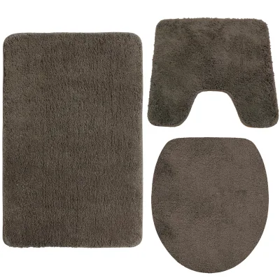 NYVI Badematte NYVISpa Lasalle  - Badezimmerteppich - Rutschfest, Saugfähig, Schnell Trocknend, Fußbodenheizung geeignet, Waschbar, Weich Farbe:Taupe;Größe:Set 3-teilig