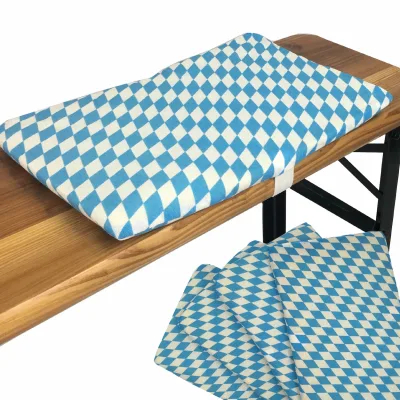 NYVI Bierbank Sitzkissen 36x25 cm NYVIGala 4er Set - Komfortable Sitzpolster für Bierbänke - Bierbankkissen mit elastischer Klettband Befestigung Farbe:Bayrische Raute