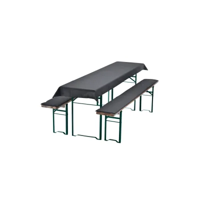 NYVI Bierbankauflagen Set NYVIGala 3 teilig - Auflagen für Bierzeltgarnitur - Tischdecke für Biertisch & Sitzpolster für Bierbänke Farbe:Anthrazit;Größe:240x70 cm