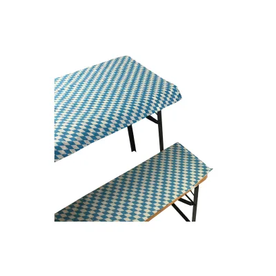 NYVI Bierbankauflagen Set NYVIGala 3 teilig - Auflagen für Bierzeltgarnitur - Tischdecke für Biertisch & Sitzpolster für Bierbänke Farbe:Bayrische Raute;Größe:130x70 cm