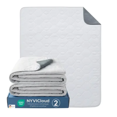 NYVI Inkontinenzunterlage NYVICare 75x90 cm - wiederverwendbare Inkontinenzauflage - Bei 95°C waschbar kochfest, wasserdichter Matratzenschutz Anzahl:2;Größe:75x90 cm
