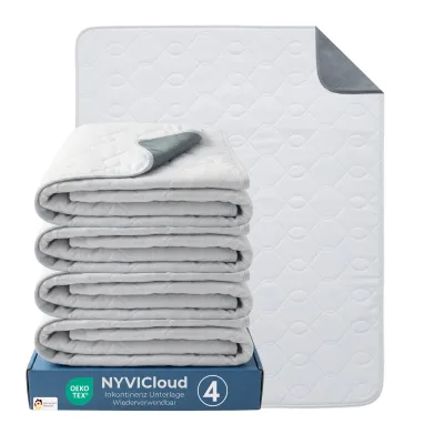 NYVI Inkontinenzunterlage NYVICare 75x90 cm - wiederverwendbare Inkontinenzauflage - Bei 95°C waschbar kochfest, wasserdichter Matratzenschutz Anzahl:4;Größe:75x90 cm