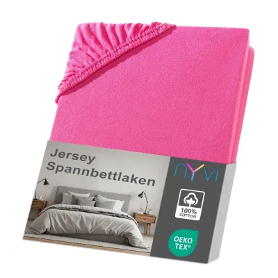 NYVI Jersey Spannbettlaken DreamScience für Matratzen bis 22 cm Höhe - Weich & Anschmiegsam, Rundumgummizug, Bügelfrei Farbe:pink;Größe:180x200 - 200x200 cm