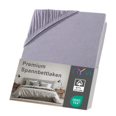 NYVI Spannbettlaken DreamScience Premium - Komfort Spannbetttuch, 190g/m², Einlaufschutz, Bügelfrei, mit Gummizug Farbe:grau;Größe:180x200 - 200x200 cm